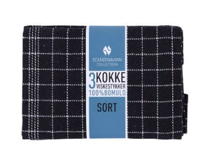 Kokkeviskestykke 50x70cm 3stk. - Sort
