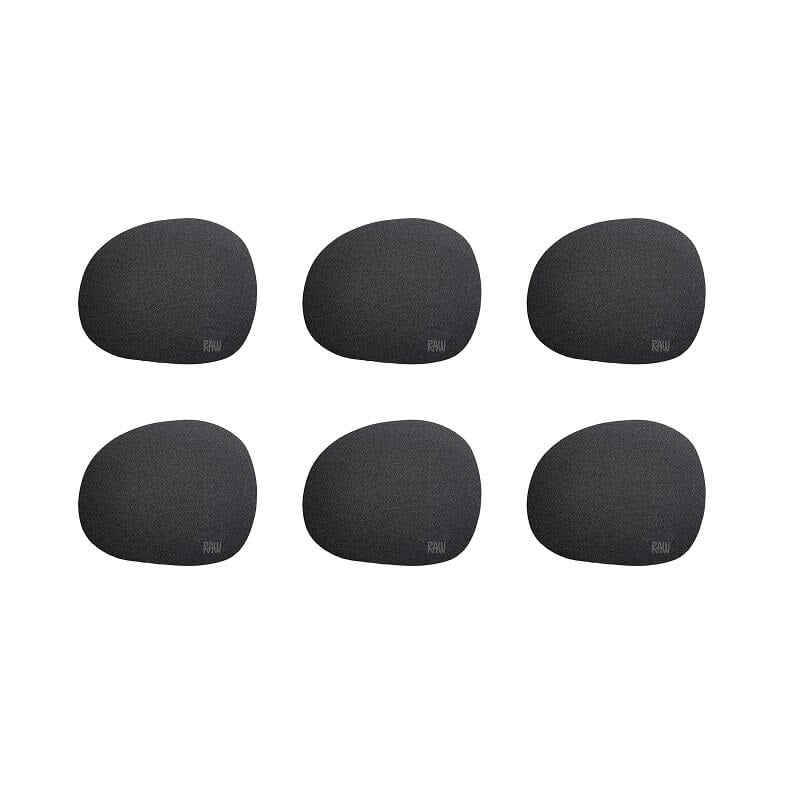 RAW Coasters Soft Silikone 6 stk Sort