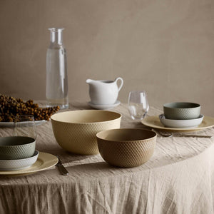 Lyngby Porcelæn Rhombe Earth Serveringsskål Ø22 cm