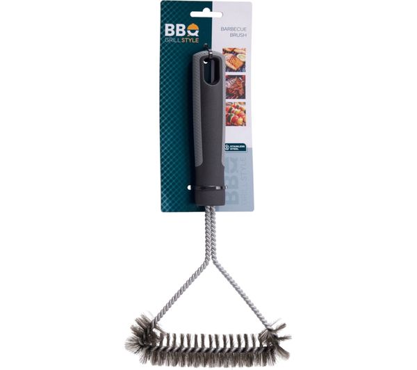 Trekantet grillbørste sort/grå