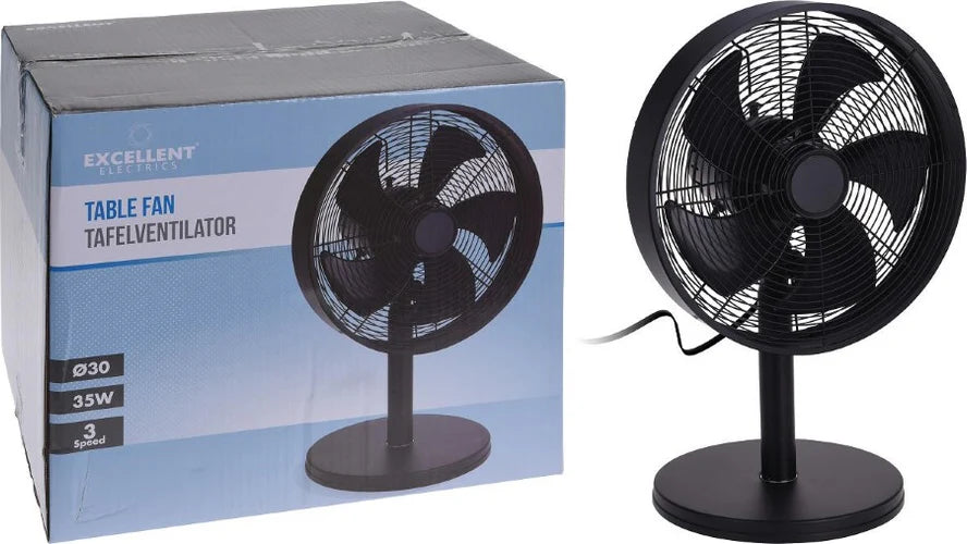 Bordventilator Sort Ø35 cm