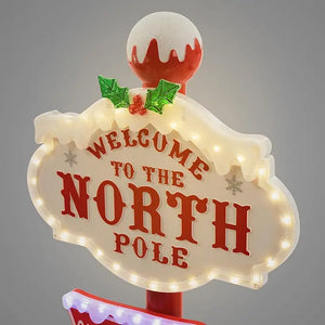 LED North Pole Sign 95 cm