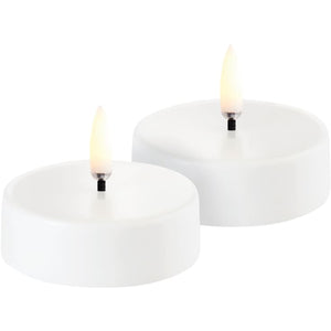 Uyuni LED fyrfadslys, genopladelig, hvid, 2-pak