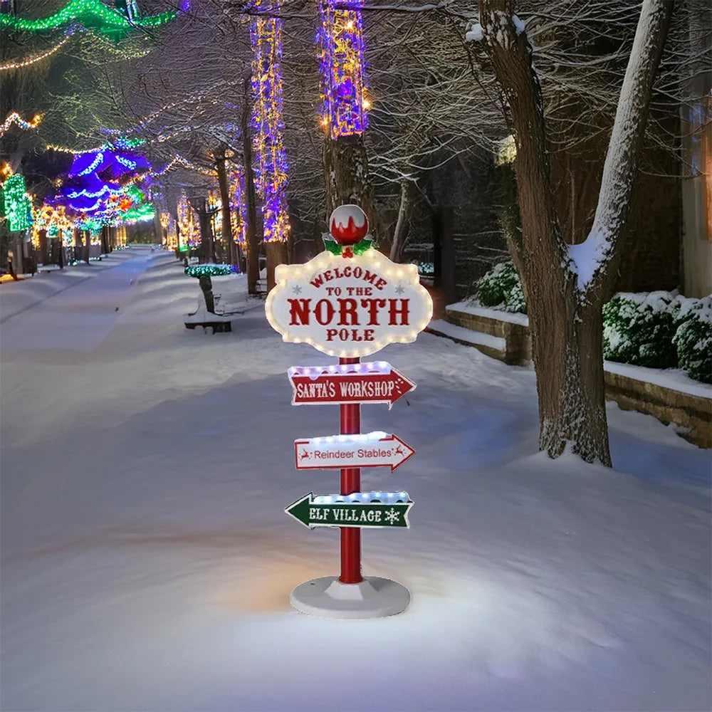 LED North Pole Sign 95 cm