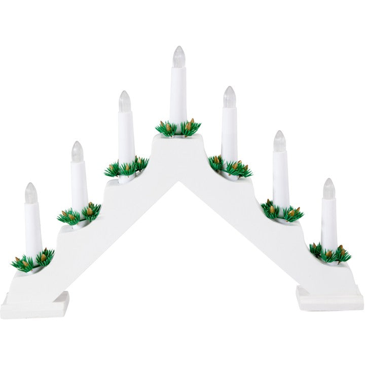 LED 7-armet adventslysestage i træ