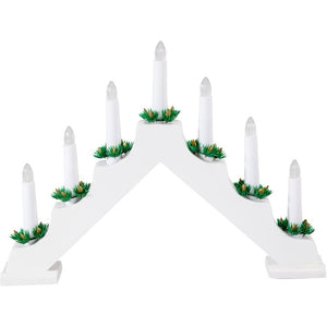 LED 7-armet adventslysestage i træ