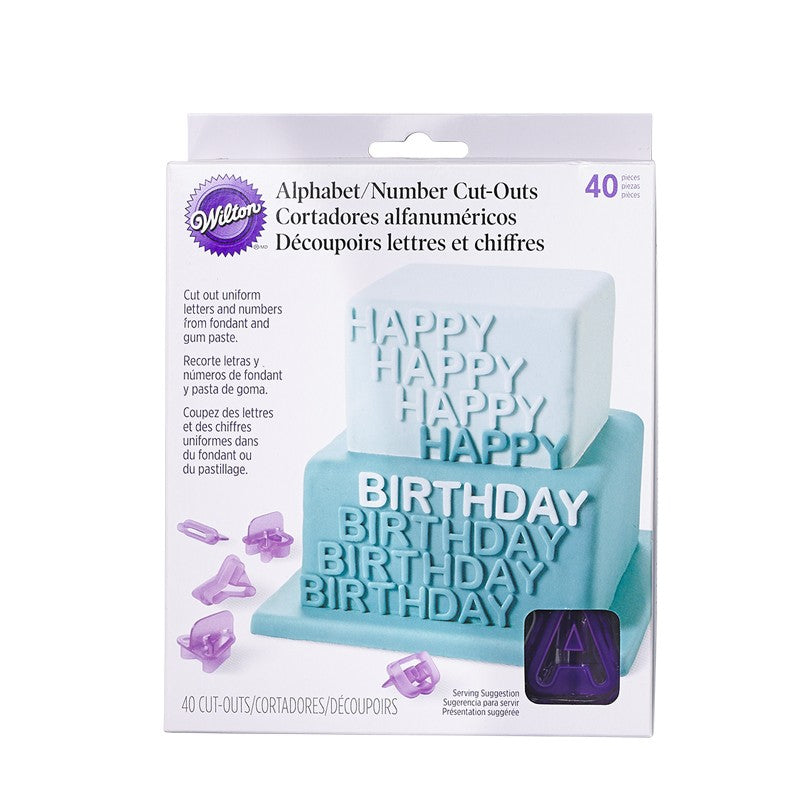 Wilton alfabet & tal cut-outs 40 stk