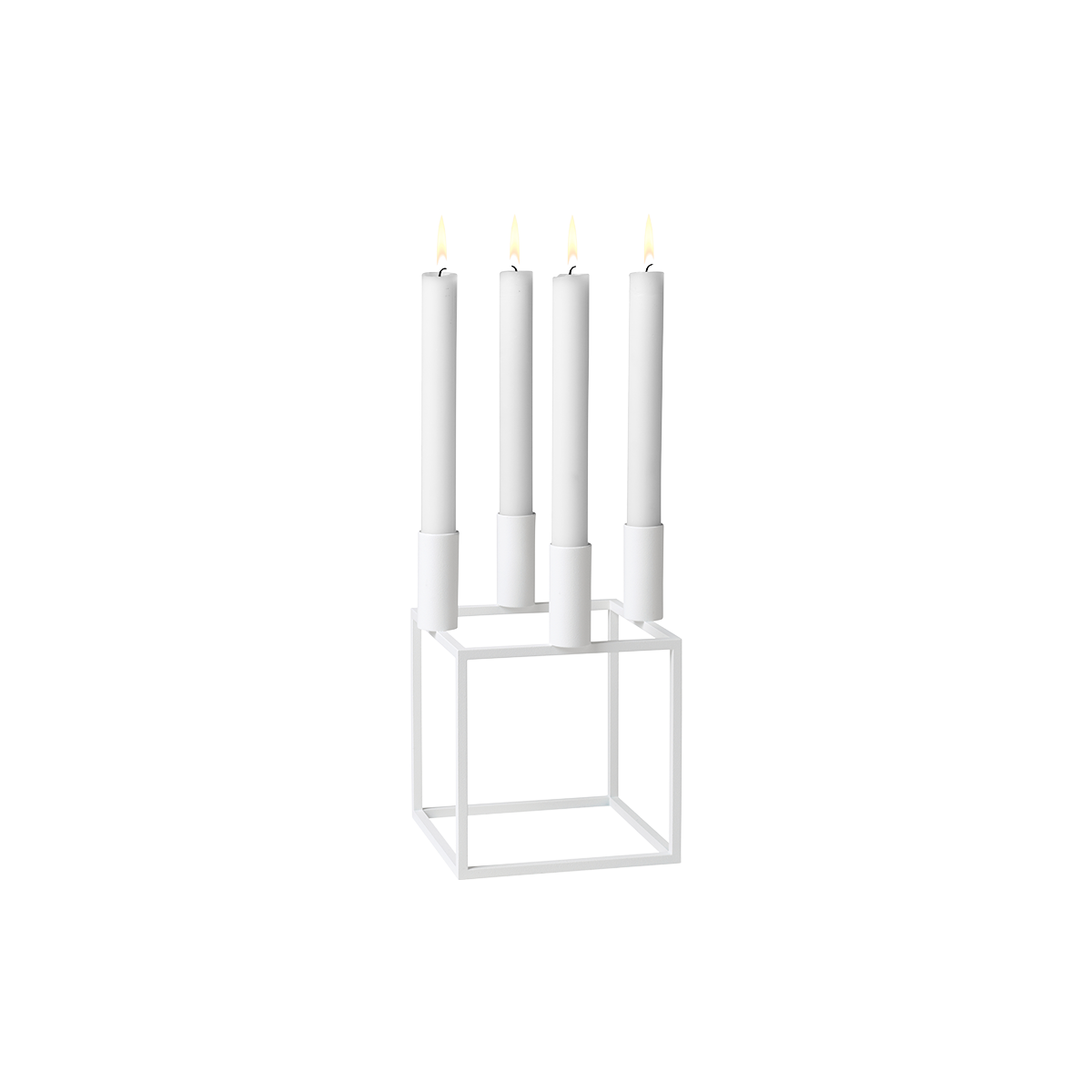 By Lassen Kubus 4 lysestage - hvid - 14x14 cm