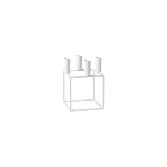 By Lassen Kubus 4 lysestage - hvid - 14x14 cm