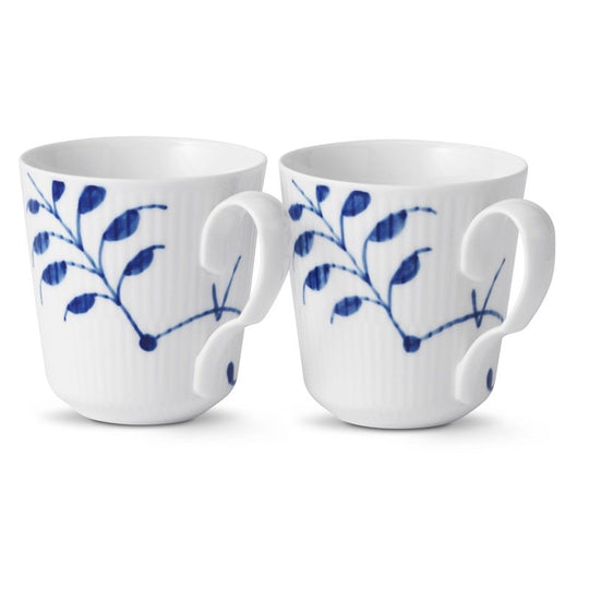 Royal Copenhagen Blå Mega Riflet Krus 2-pak 28 cl.
