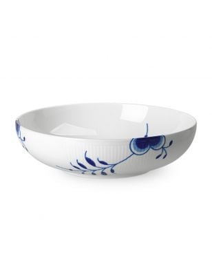 Royal Copenhagen blå Mega Riflet skål 28 cm