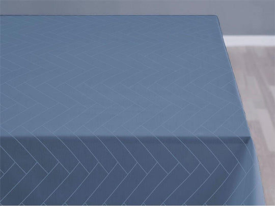 Södahl Damask Dug Tiles 140x270 - Sky Blue