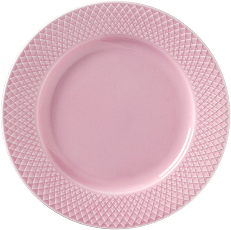 Lyngby Rhombe Frokosttalerken, Ø21 cm Rosa