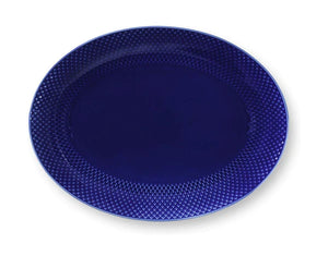 Rhombe Color Ovalt Serveringsfad 35x26,5, Mørk Blå