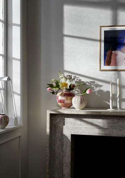 Canvas Vase H20 - rosa/brun