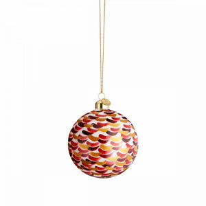 Holmegaard Souvenir Julekugle Ø8 cm, Rødt Strøg