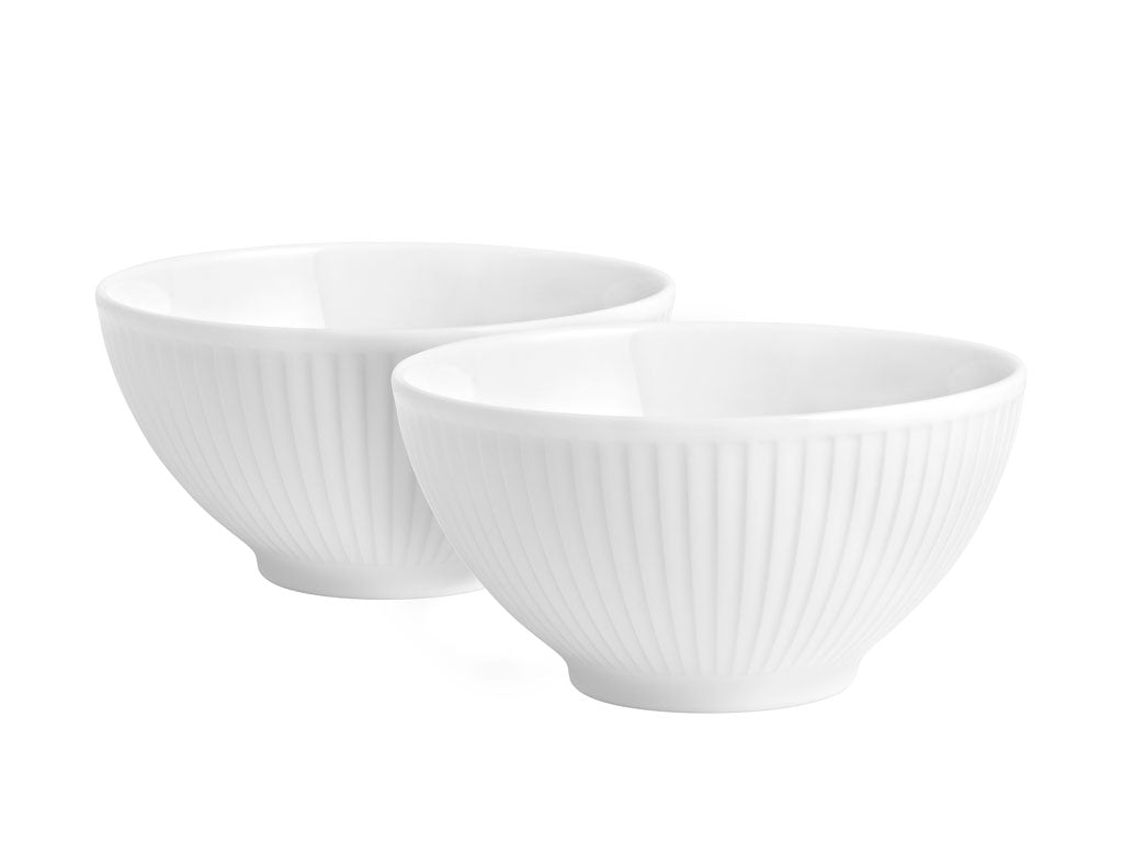 Pillivuyt Skål Plissé 50cl, 14cm, 2 stk. Hvid