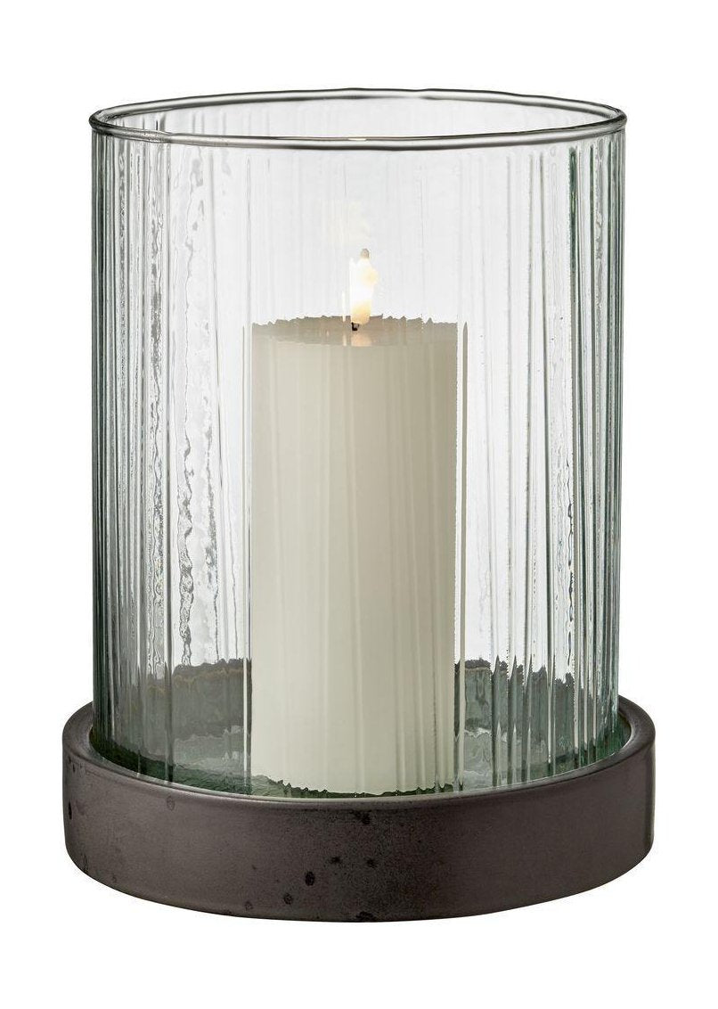 Bitz Hurricane Lanterne m. LED-lys - Grøn - 24 cm