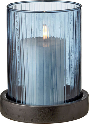 Bitz Hurricane Lanterne m. LED-lys - Blå - 17 cm