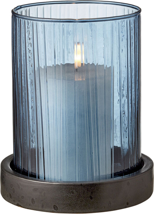 Bitz Hurricane Lanterne m. LED-lys - Blå - 17 cm