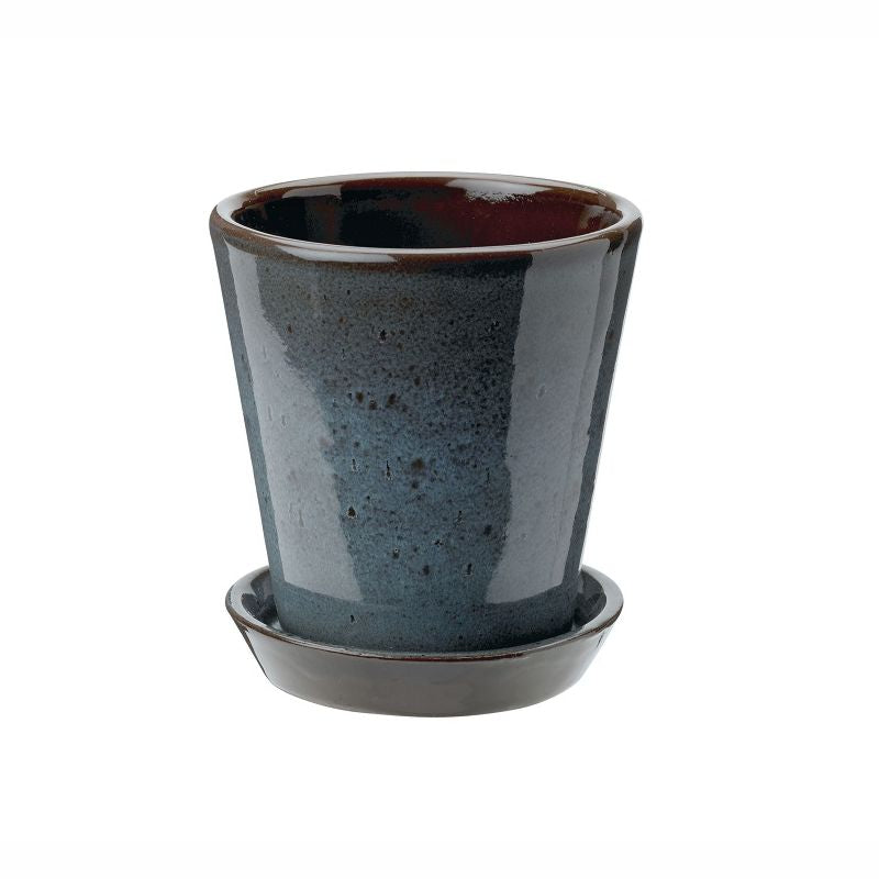 Knabstrup Keramik Urtepotte 10.5 cm, havgrøn