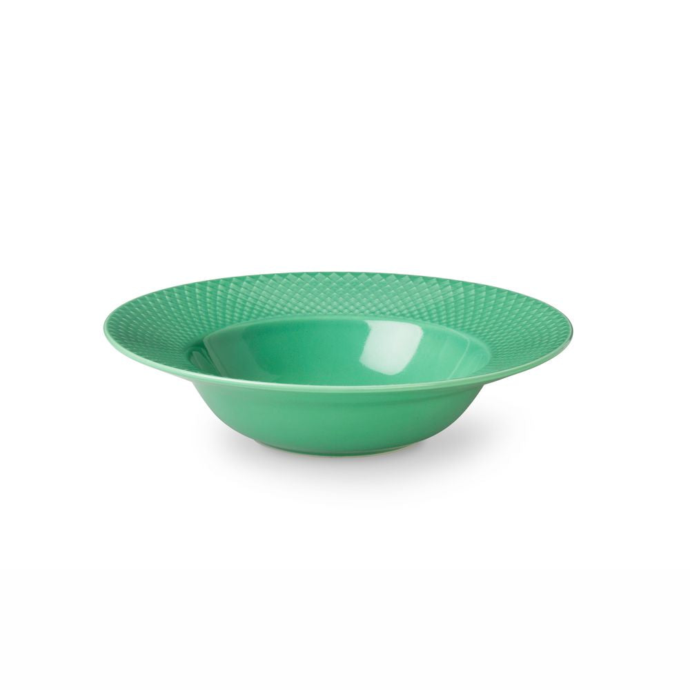 Lyngby Porcelæn Rhombe Dyb Tallerken 24,5 cm Grøn