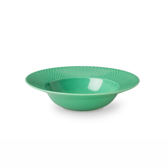 Lyngby Porcelæn Rhombe Dyb Tallerken 24,5 cm Grøn