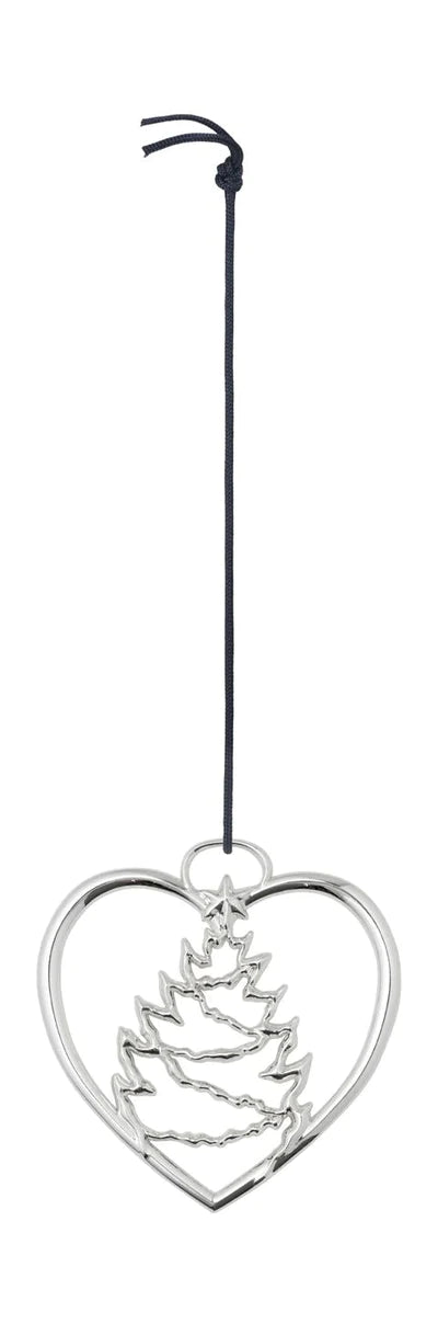 Hjerte juletræ forsølvet