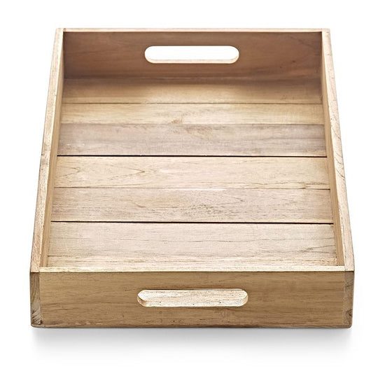 Bakke med håndtag - teak - 45x30 cm