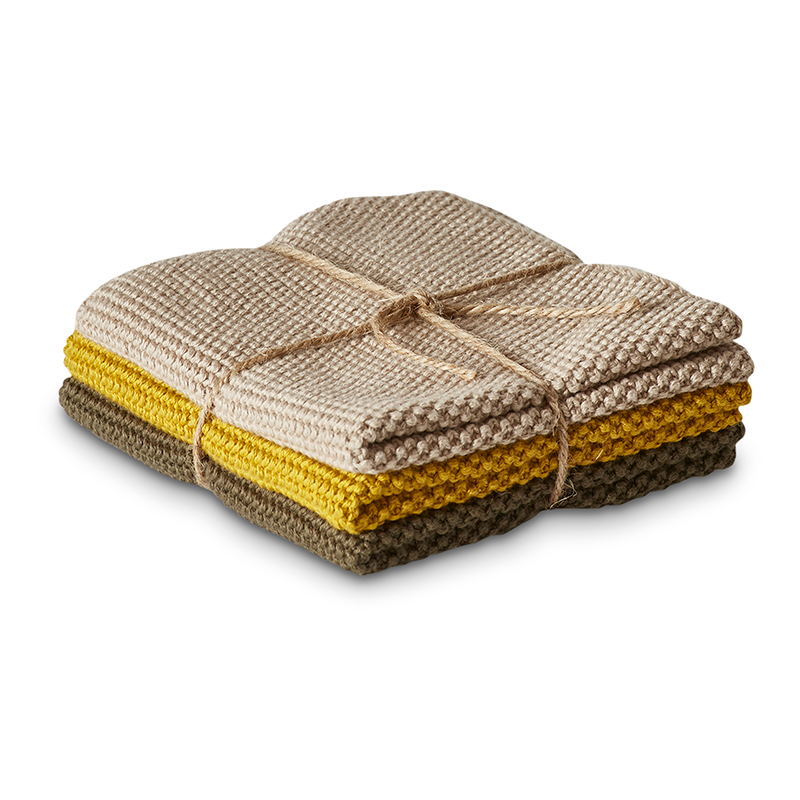 Karklude 3 stk 25x25 cm oliven
