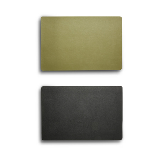 Dækkeserviet vendbar army/sort lædelook