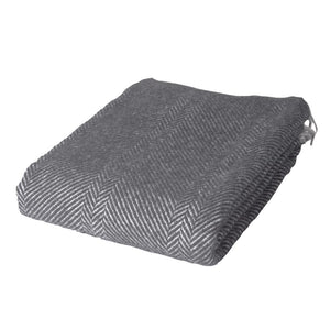 Nordisk Tekstil Uldplaid Herringbone Sort
