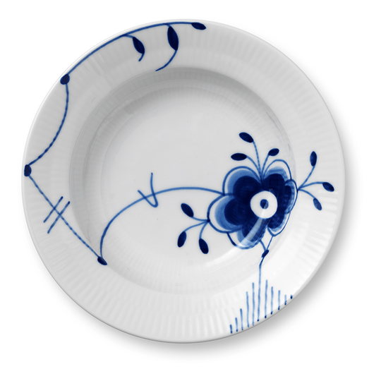 Royal Copenhagen Blå Mega Riflet dyb tallerken 17 cm