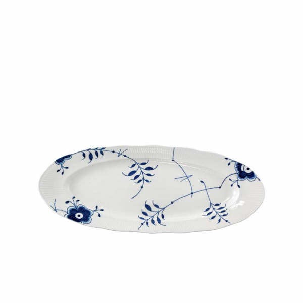 Royal Copenhagen blå mega riflet fad 60 cm