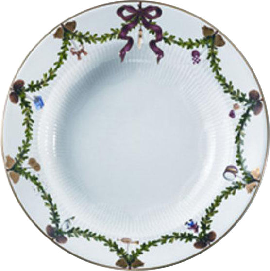 Royal Copenhagen Stjerne Riflet Jul dyb tallerken 24 cm