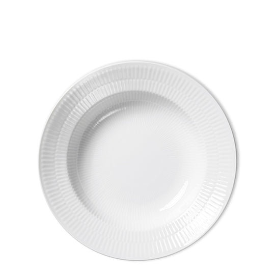Royal Copenhagen Hvid Riflet dyb tallerken 21 cm