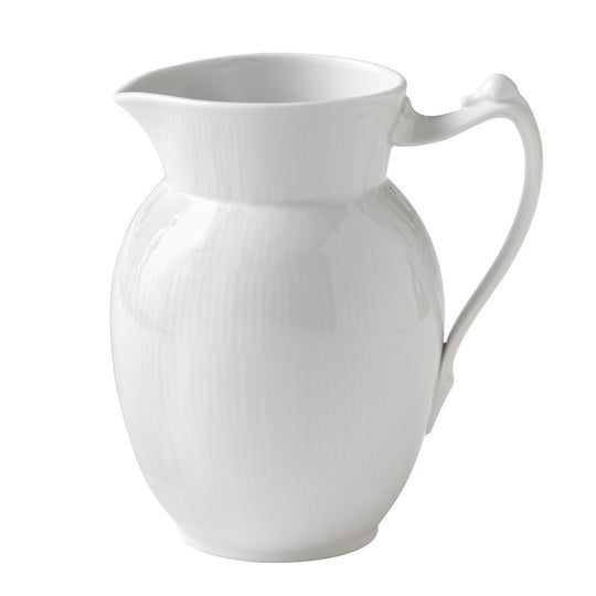 Royal Copenhagen hvid riflet kande 1,7 ltr.