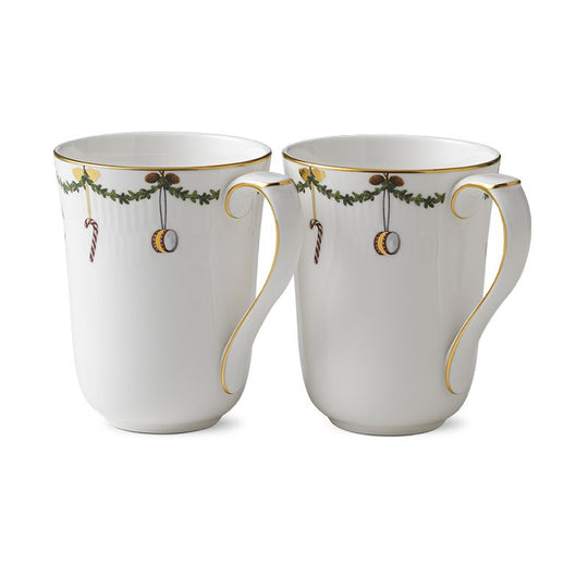 Royal Copenhagen Stjerne Riflet krus 33 cl 2 stk