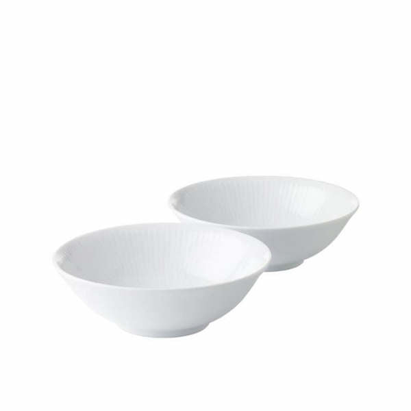 Royal Copenhagen Hvid Riflet skåle 35 cl. 2 stk.