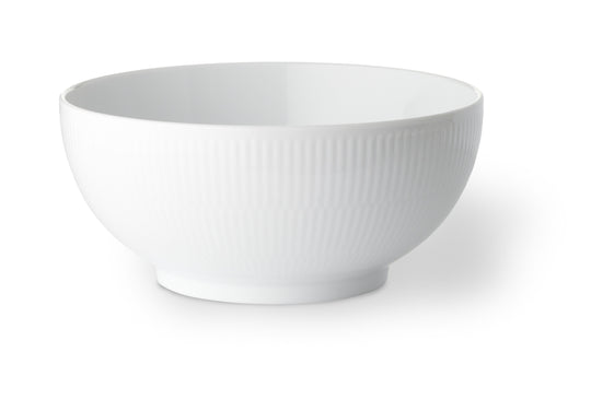 Royal Copenhagen hvid riflet skål 180 cl