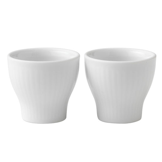 Royal Copenhagen hvid riflet æggebæger 2 stk