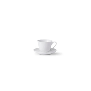 Royal Copenhagen Hvid Riflet kop og underkop 24 cl