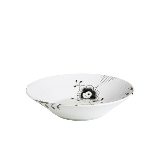 Royal Copenhagen sort mega riflet dyb tallerken 24 cm