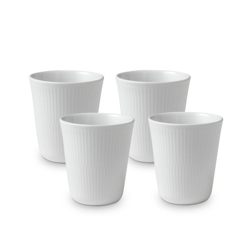 Royal Copenhagen Hvid Riflet termokrus 29 cl. 4 stk