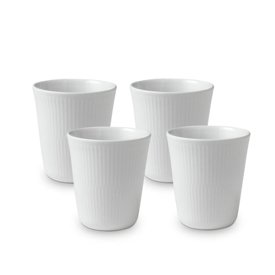 Royal Copenhagen Hvid Riflet termokrus 29 cl. 4 stk