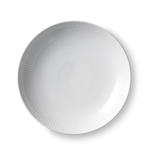Royal Copenhagen Hvid Riflet moderne tallerken 20 cm