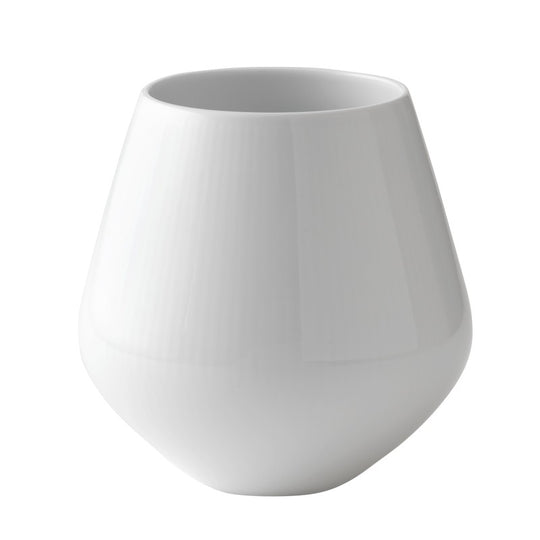 Royal Copenhagen hvid riflet vase mellem 15 cm