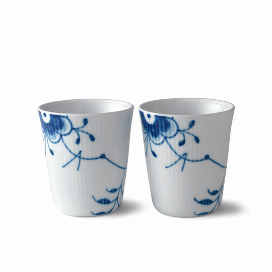 Royal Copenhagen blå mega riflet termokop 29 cl 2 stk