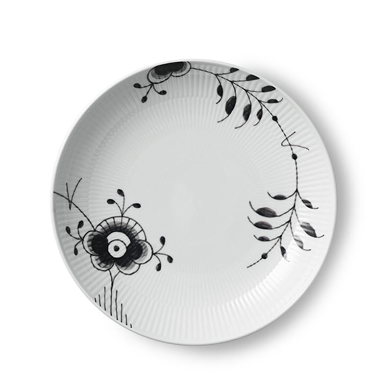 Royal Copenhagen Sort Mega Riflet moderne tallerken - 25 cm