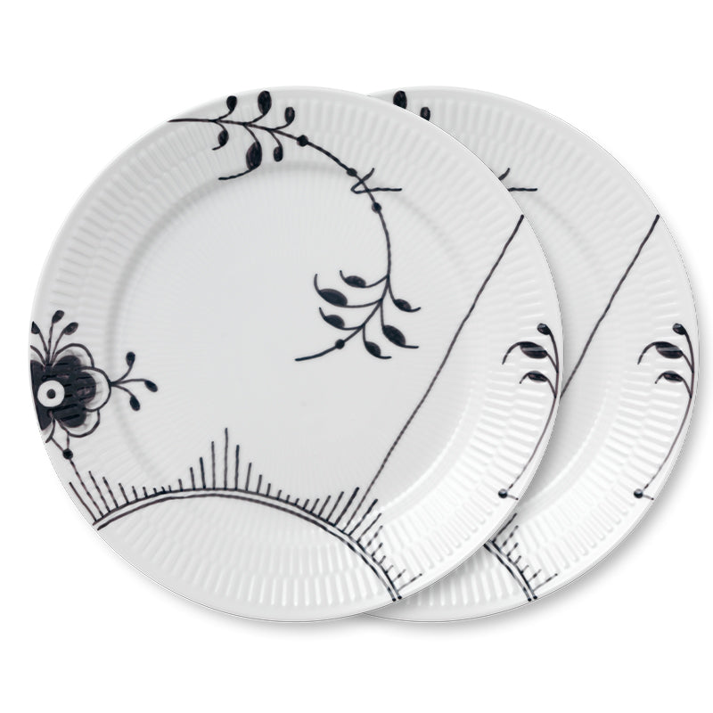 Royal Copenhagen Sort Mega Riflet Tallerken 2 stk. 27cm